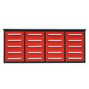 7' Garage Storage Cabinets with Workbench (20 Drawers)