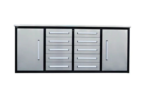 Chery Industrial 7' Storage Cabinets with Workbench (10 Drawers & 2 Cabinets) - WW000199