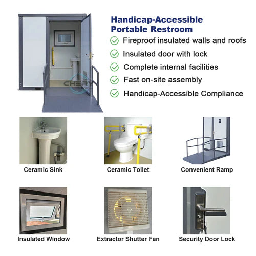 Bastone Handicap-Accessible Portable Restroom for Disabled - PM000122 - Serenity Provision