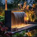 Aura Single Scupper Fountain | Metal Wall Waterfall