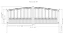 18x6 ft Steel Dual Swing Driveway Gate - PARIS Style
