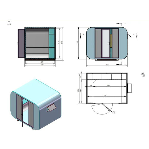 Chery Industrial Modern Tiny Office Tiny House 10ft - SUIPB2930MM - Serenity Provision