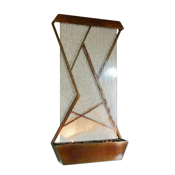 Aura Waterfalls Angles | Stainless & Glass Wall Fountain