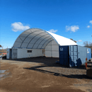 Gold Mountain 40x40x15 ft Container Shelter with Closed Back Panel