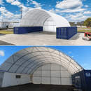 Gold Mountain 40x40x13 ft Container Shelter with Closed Back Panel