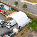 Gold Mountain 40x40x13 ft Container Shelter with Closed Back Panel