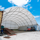 Gold Mountain 40x40x13 ft Container Shelter with Closed Back Panel