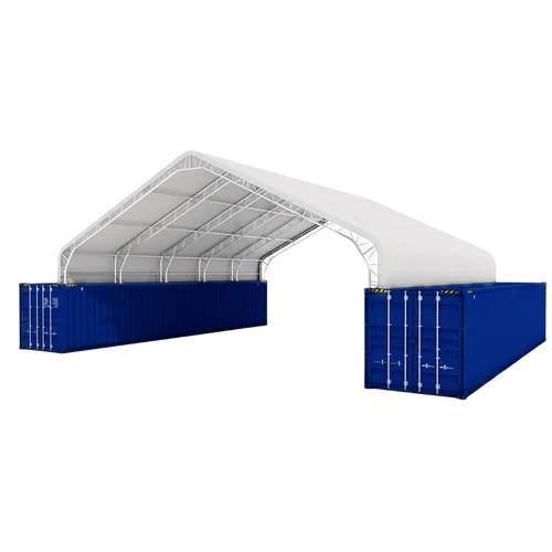 Gold Mountain Shipping Container Canopy Shelter Double Truss Peak 40'x40'x15' - SUICS404015OZ22PK - Serenity Provision
