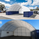 Gold Mountain 40x40x15 ft Container Shelter with Closed Back Panel