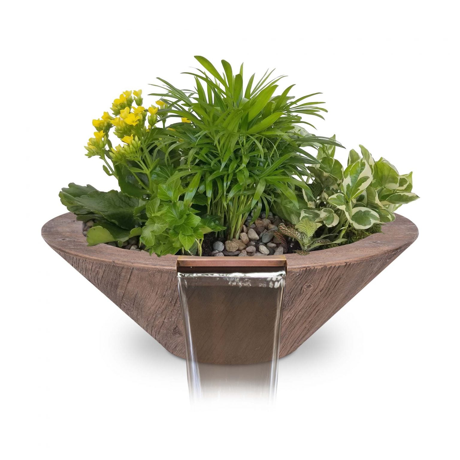 The Outdoor Plus Cazo Planter & Water Bowl GFRC Wood Grain OPT-XXRWGPW - Serenity Provision