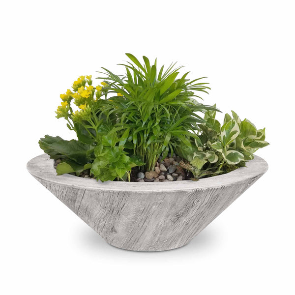 The Outdoor Plus Cazo Planter Bowl GFRC Wood Grain OPT-XXRWGPO - Serenity Provision
