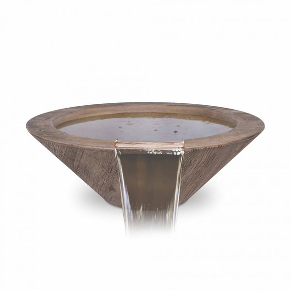 The Outdoor Plus Cazo Water Bowl GFRC Wood Grain OPT-XXRWGWO - Serenity Provision