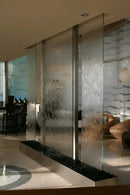 Aura Clear Glass Fountain | Large Free Standing Vertical Waterfall Wall