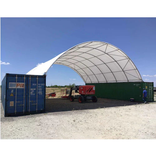 Gold Mountain Shipping Container Canopy Shelter 40'x40'x13' 11oz PE - SC000132 - Serenity Provision