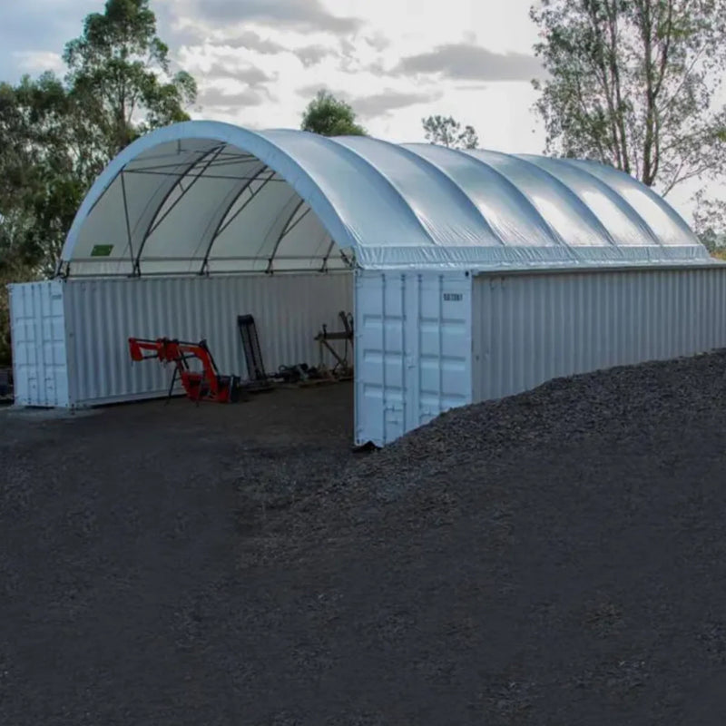 Gold Mountain 40'x40'x15' Double Truss Shipping Container Canopy Shelter