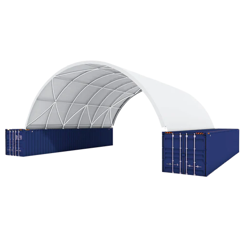 Gold Mountain Shipping Container Canopy Shelter 40'x40'x13' 11oz PE - SC000132 - Serenity Provision