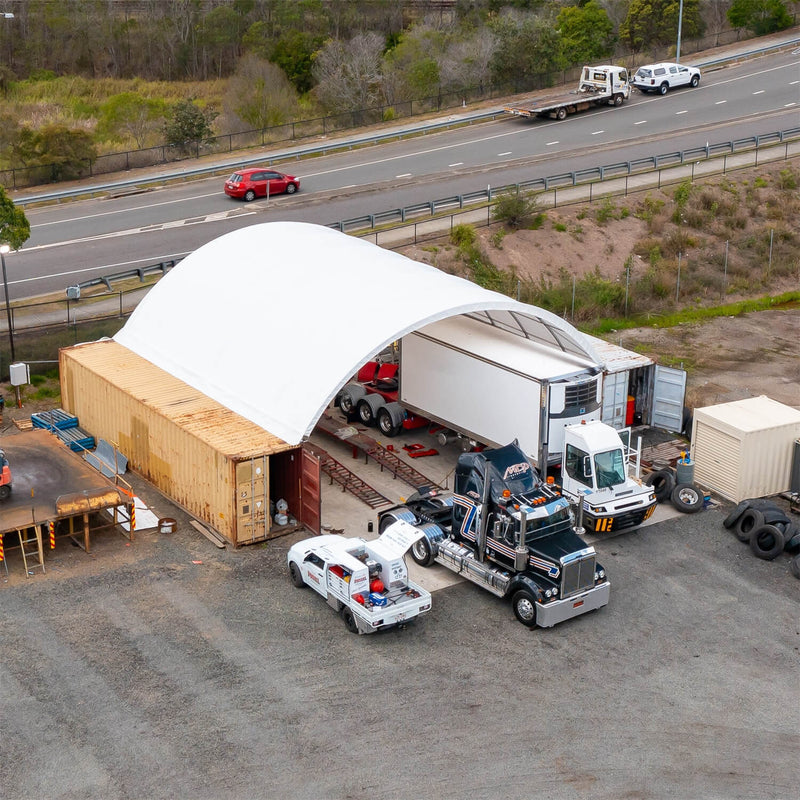 Gold Mountain 40'x40'x13' Shipping Container Canopy Shelter