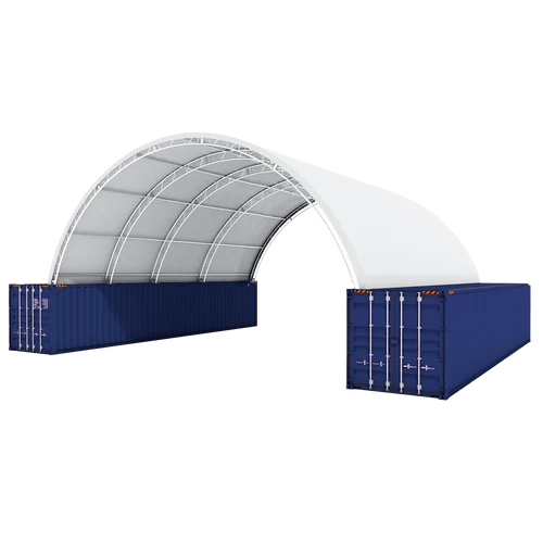 Gold Mountain Shipping Container Canopy Shelter Double Truss 40'x40'x15' 22oz PVC - SC000131 - Serenity Provision