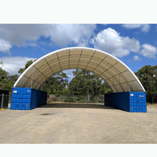 Gold Mountain Shipping Container Canopy Shelter Double Truss 40'x40'x15' - Serenity Provision
