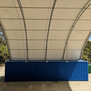 Gold Mountain 40'x40'x15' Double Truss Shipping Container Canopy Shelter, Outside