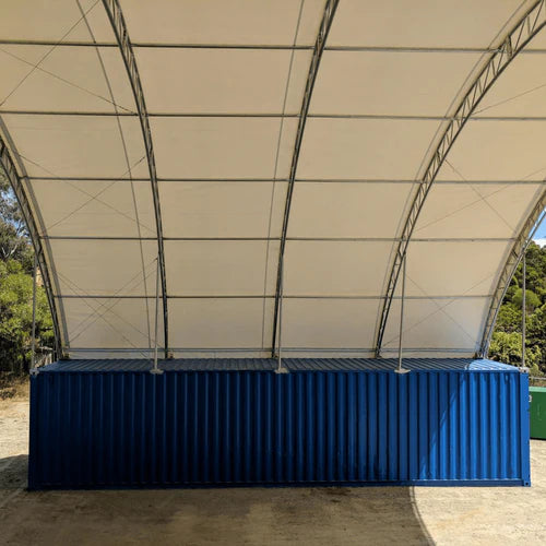 Gold Mountain Shipping Container Canopy Shelter Double Truss 40'x40'x15' - Serenity Provision