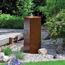 Aura Metal Fountain Column | Modern Outdoor Water Feature | Copper, Bronze, Stainless Or Corten Steel