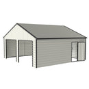 Chery Industrial 23 x 22 ft Double Garage Metal Shed with Side Entry Door