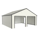 Chery Industrial 23 x 22 ft Double Garage Metal Shed with Side Entry Door