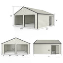 Chery Industrial 23 x 22 ft Double Garage Metal Shed with Side Entry Door
