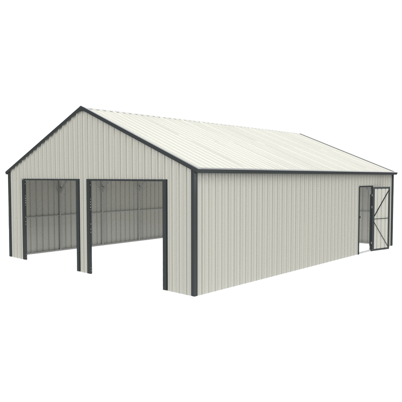 Chery Industrial 25 x 33 ft Double Garage Metal Shed with Side Entry Door