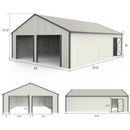 Chery Industrial 25 x 33 ft Double Garage Metal Shed with Side Entry Door