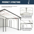 Chery Industrial 25 x 33 ft Double Garage Metal Shed with Side Entry Door