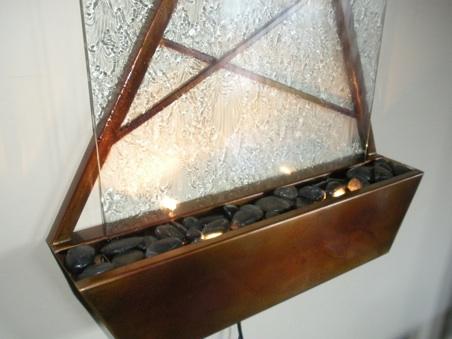 Aura Waterfalls Angles | Stainless & Glass Wall Fountain