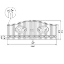 20x8 ft Steel Dual Swing Driveway Gate