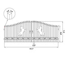 20x8 ft Steel Dual Swing Driveway Gate