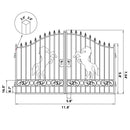 12x8 ft Dual Swing Driveway Steel Gate