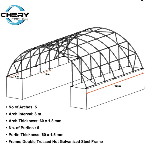 Gold Mountain Double Truss Shipping Container Canopy Shelter 60'x40'x20' - SUICS60402022 - Serenity Provision
