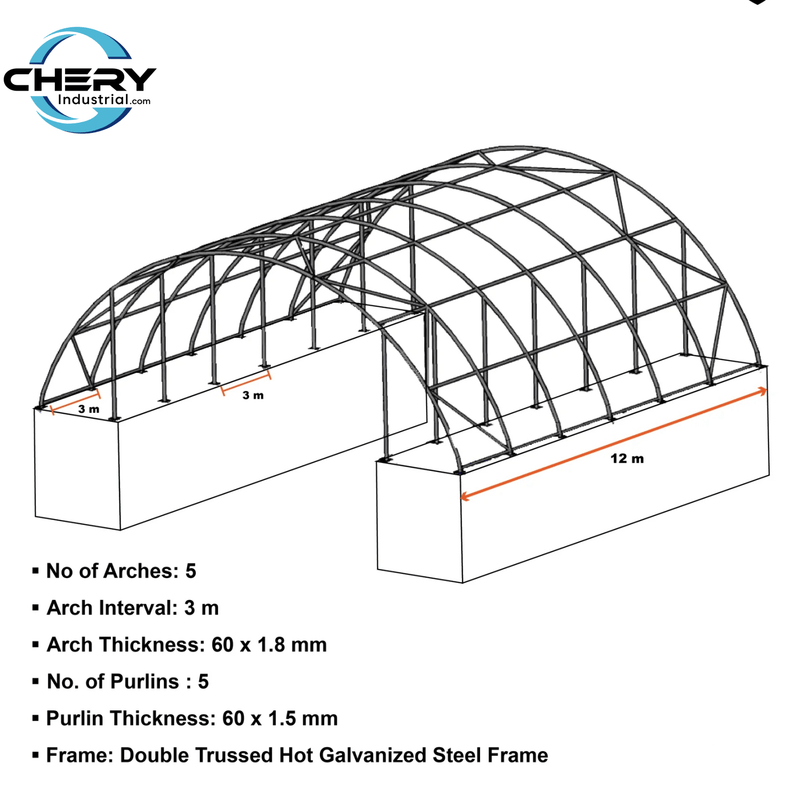 Gold Mountain 60'x40'x20' Double Truss Container Canopy Shelter