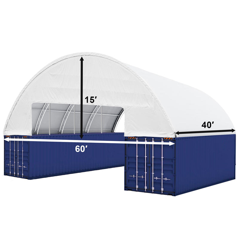 Gold Mountain 60'x40'x15' Double Truss Container Canopy Shelter