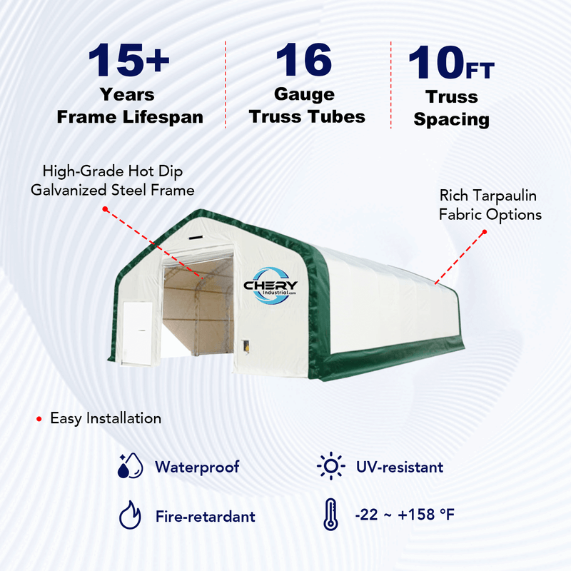 Gold Mountain Double Truss Storage Shelter W30'xL60'xH20'