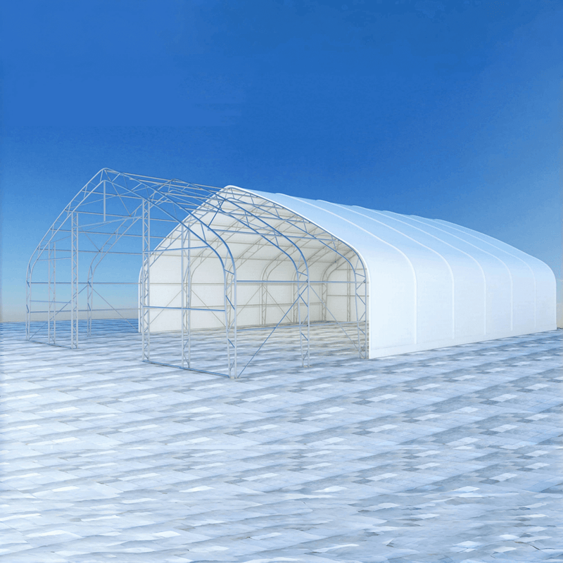 Gold Mountain Double Truss Storage Shelter W40'xL80'xH21' 10 ft Truss Spacing