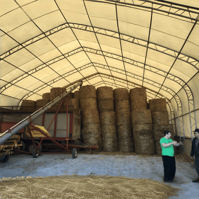 Gold Mountain Double Truss Storage Shelter W40'xL80'xH21' 10 ft Truss Spacing