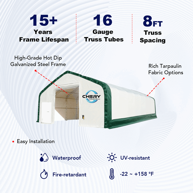 Gold Mountain Double Truss Storage Shelter W40'xL80'xH23'