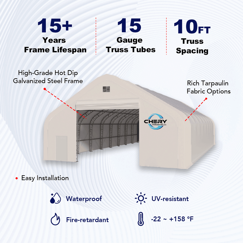 Gold Mountain Double Truss Storage Shelter W50'xL80'xH23'