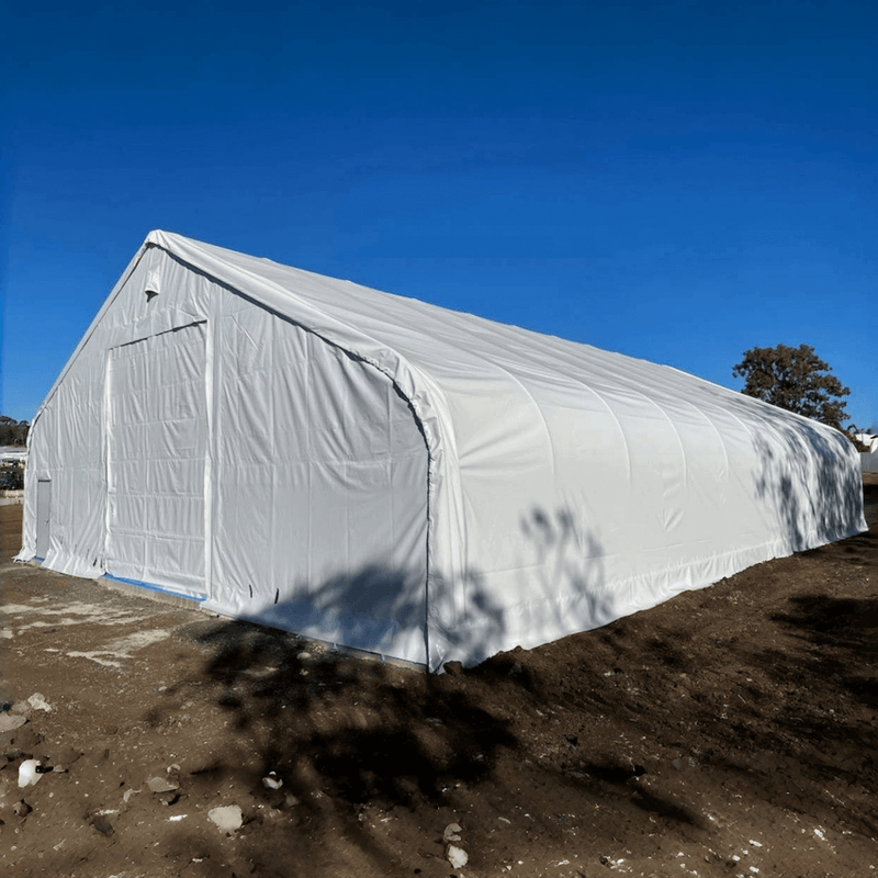 Gold Mountain Double Truss Storage Shelter W70'xL120'xH28'