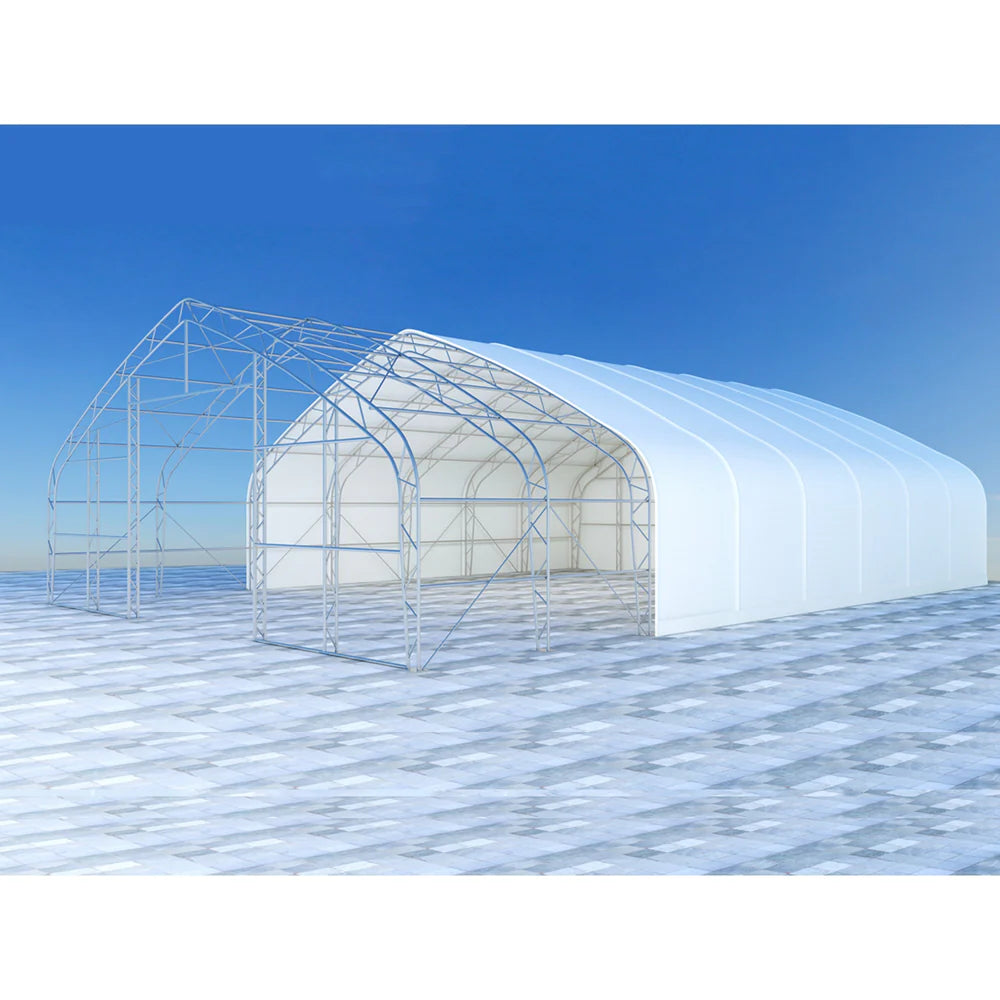 Gold Mountain Double Truss Storage Shelter W40'xL64'xH23' - SUISS406423OZ23 - Serenity Provision