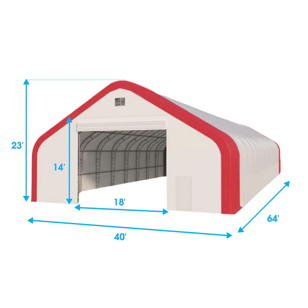 Gold Mountain Double Truss Storage Shelter W40'xL64'xH23' - SUISS406423OZ23 - Serenity Provision