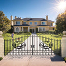 20x8 ft Steel Dual Swing Driveway Gate