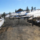 14x8 ft Steel Dual Swing Driveway Gate