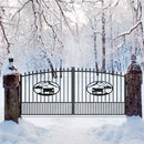 14x8 ft Steel Dual Swing Driveway Gate